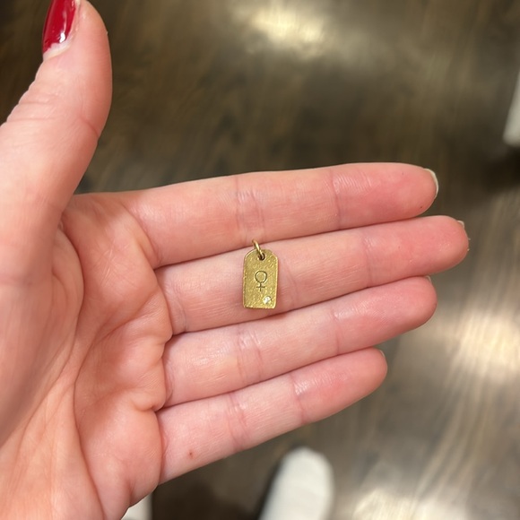 Tiffany & Co. 18k Gold Female Gender Symbol Tag Charm Pendant W/ Diamond - Picture 3 of 7